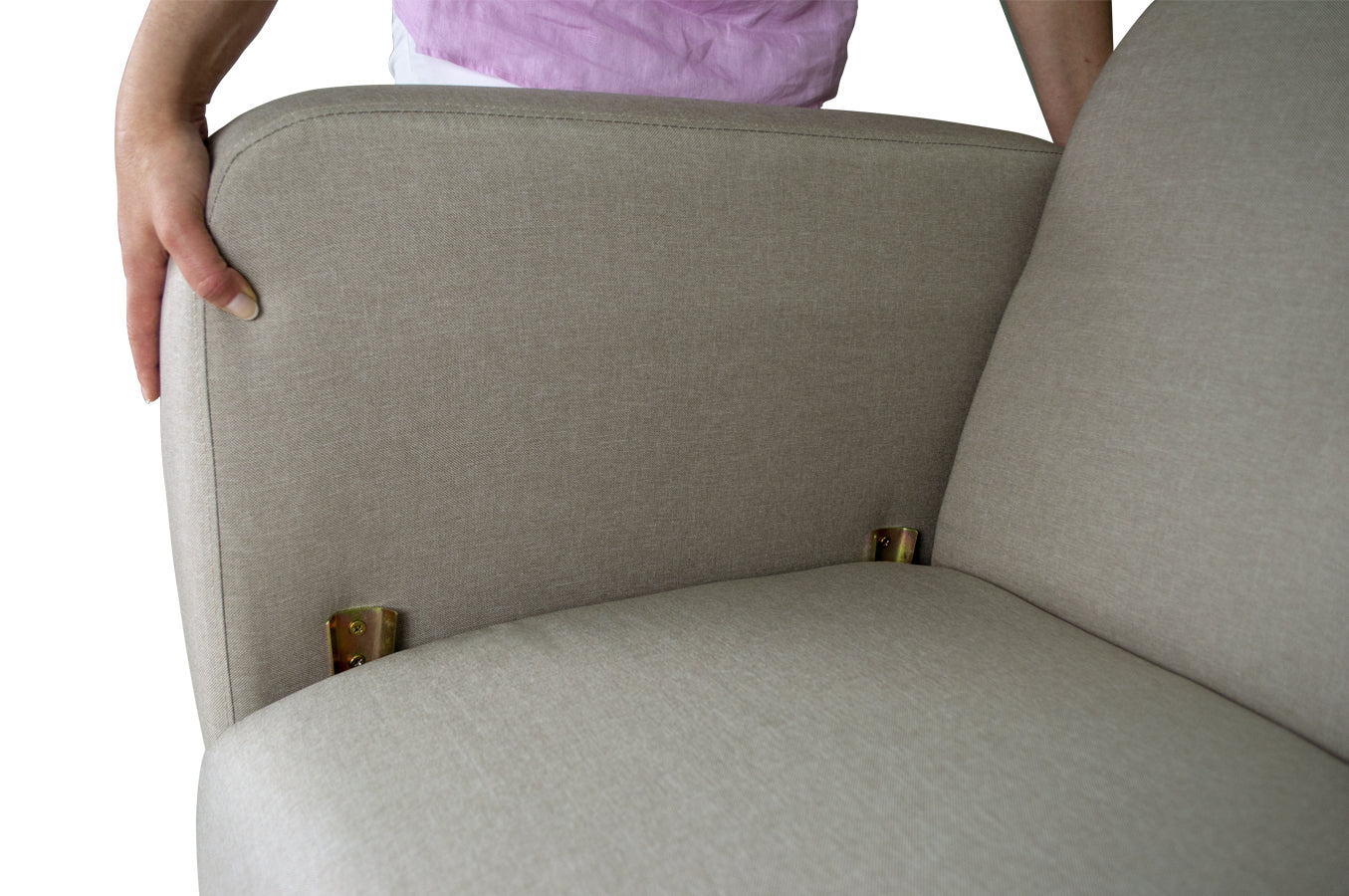 Divano letto clic clac in tessuto vellutato tortora, divano 3 posti mod. Henry - DL-HE27FBC