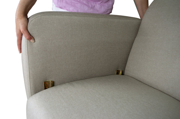 Divano letto clic clac in tessuto vellutato tortora, divano 3 posti mod. Henry - DL-HE27FBC