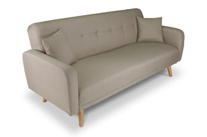 Divano letto clic clac in tessuto vellutato tortora, divano 3 posti mod. Henry - DL-HE27FBC