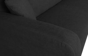 Divano letto clic clac in tessuto vellutato nero, divano 3 posti mod. Henry