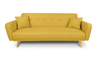 Divano letto clic clac in tessuto vellutato giallo, divano 3 posti mod. Henry - DL-HE16FBC