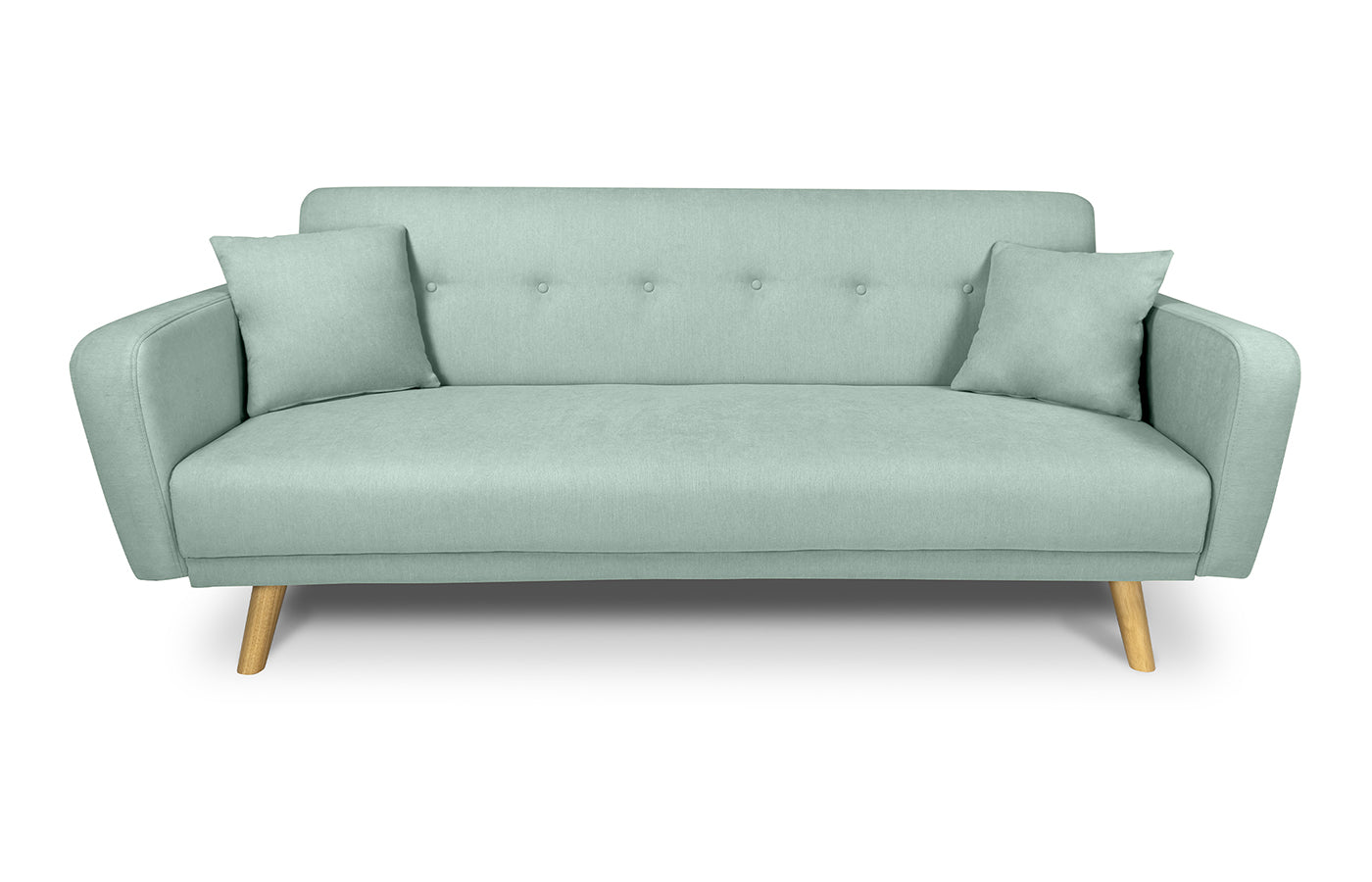 Divano letto clic clac in tessuto vellutato verde tiffany, divano 3 posti mod. Henry - DL-HE20FBC