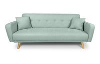 Divano letto clic clac in tessuto vellutato verde tiffany, divano 3 posti mod. Henry - DL-HE20FBC