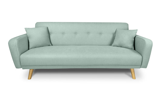 Divano letto clic clac in tessuto vellutato verde tiffany, divano 3 posti mod. Henry - DL-HE20FBC