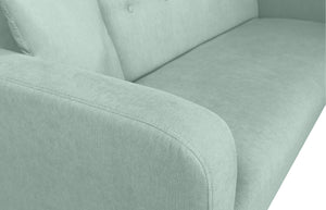 Divano letto clic clac in tessuto vellutato verde tiffany, divano 3 posti mod. Henry - DL-HE20FBC