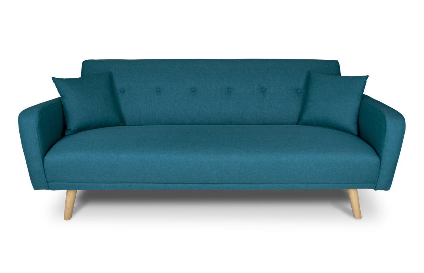 Divano letto clic clac in tessuto vellutato blu petrolio, divano 3 posti mod. Henry - DL-HE27FBC