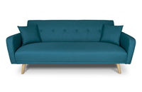Divano letto clic clac in tessuto vellutato blu petrolio, divano 3 posti mod. Henry - DL-HE27FBC