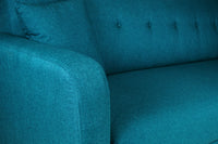 Divano letto clic clac in tessuto vellutato blu petrolio, divano 3 posti mod. Henry - DL-HE27FBC