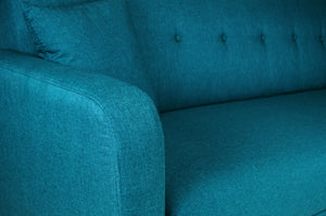 Divano letto clic clac in tessuto vellutato blu petrolio, divano 3 posti mod. Henry - DL-HE27FBC