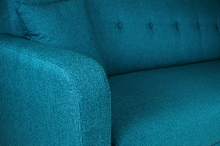 Divano letto clic clac in tessuto vellutato blu petrolio, divano 3 posti mod. Henry - DL-HE27FBC