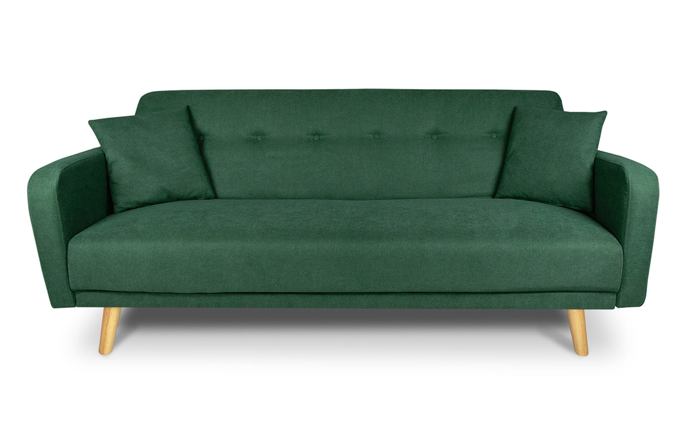 Divano letto clic clac in tessuto vellutato, divano 3 posti mod. Henry - Colore: Verde abete - DL-HE38FBC