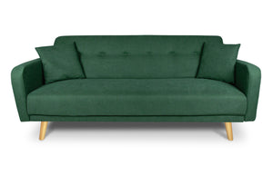 Divano letto clic clac in tessuto vellutato, divano 3 posti mod. Henry - Colore: Verde abete - DL-HE38FBC