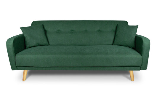 Divano letto clic clac in tessuto vellutato, divano 3 posti mod. Henry - Colore: Verde abete - DL-HE38FBC