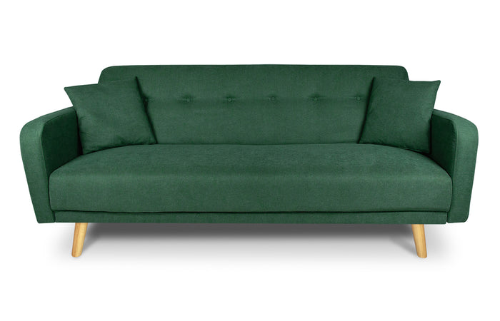 Divano letto clic clac in tessuto vellutato, divano 3 posti mod. Henry - Colore: Verde abete - DL-HE38FBC