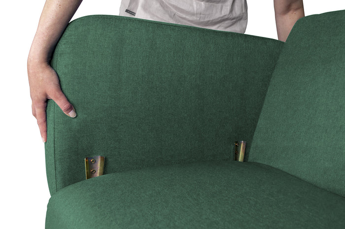 Divano letto clic clac in tessuto vellutato, divano 3 posti mod. Henry - Colore: Verde abete - DL-HE38FBC