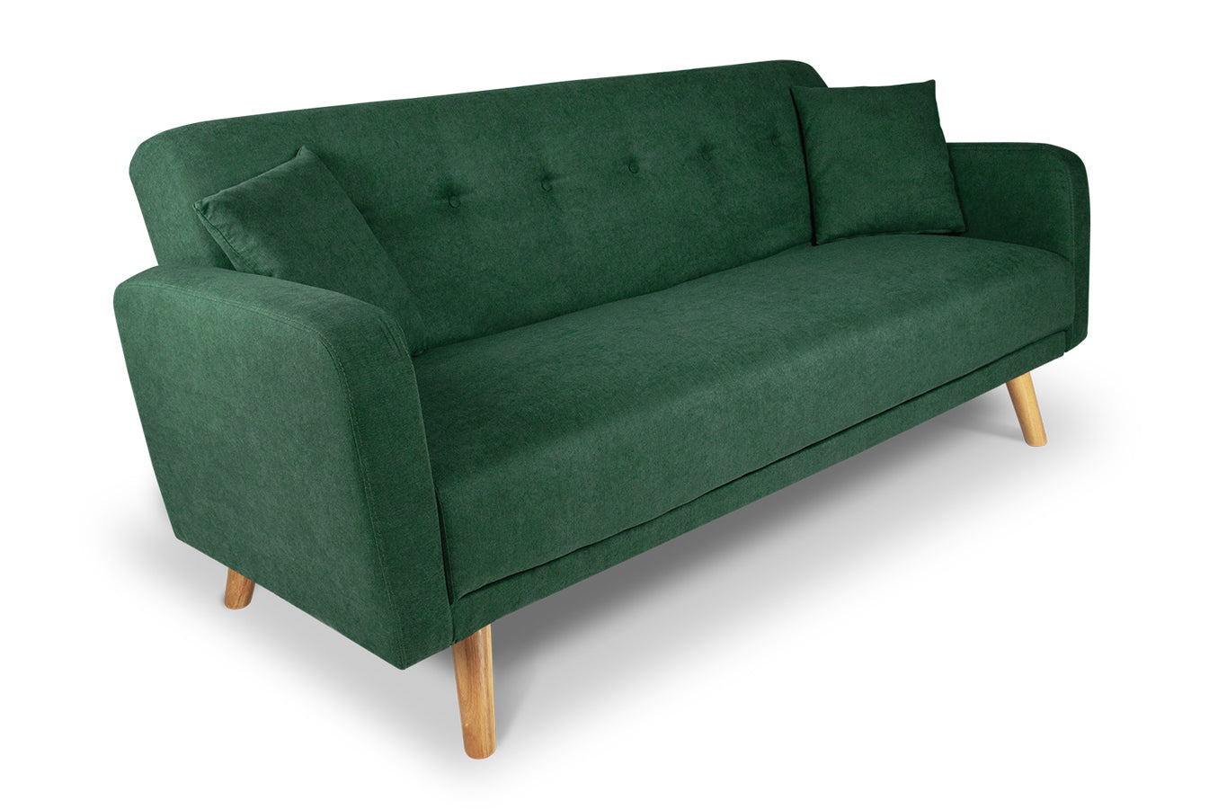 Divano letto clic clac in tessuto vellutato, divano 3 posti mod. Henry - Colore: Verde abete - DL-HE38FBC