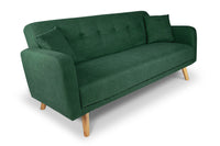 Divano letto clic clac in tessuto vellutato, divano 3 posti mod. Henry - Colore: Verde abete - DL-HE38FBC