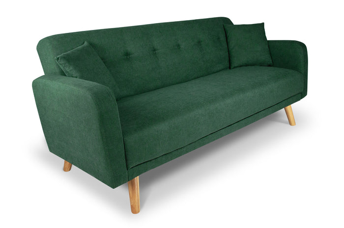 Divano letto clic clac in tessuto vellutato, divano 3 posti mod. Henry - Colore: Verde abete - DL-HE38FBC