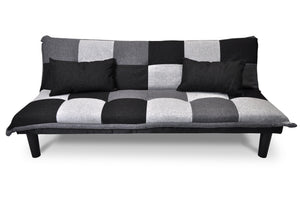 Divano letto clic clac mod. Russell in tessuto grigio scuro-chiaro-nero DL-RU1001FB