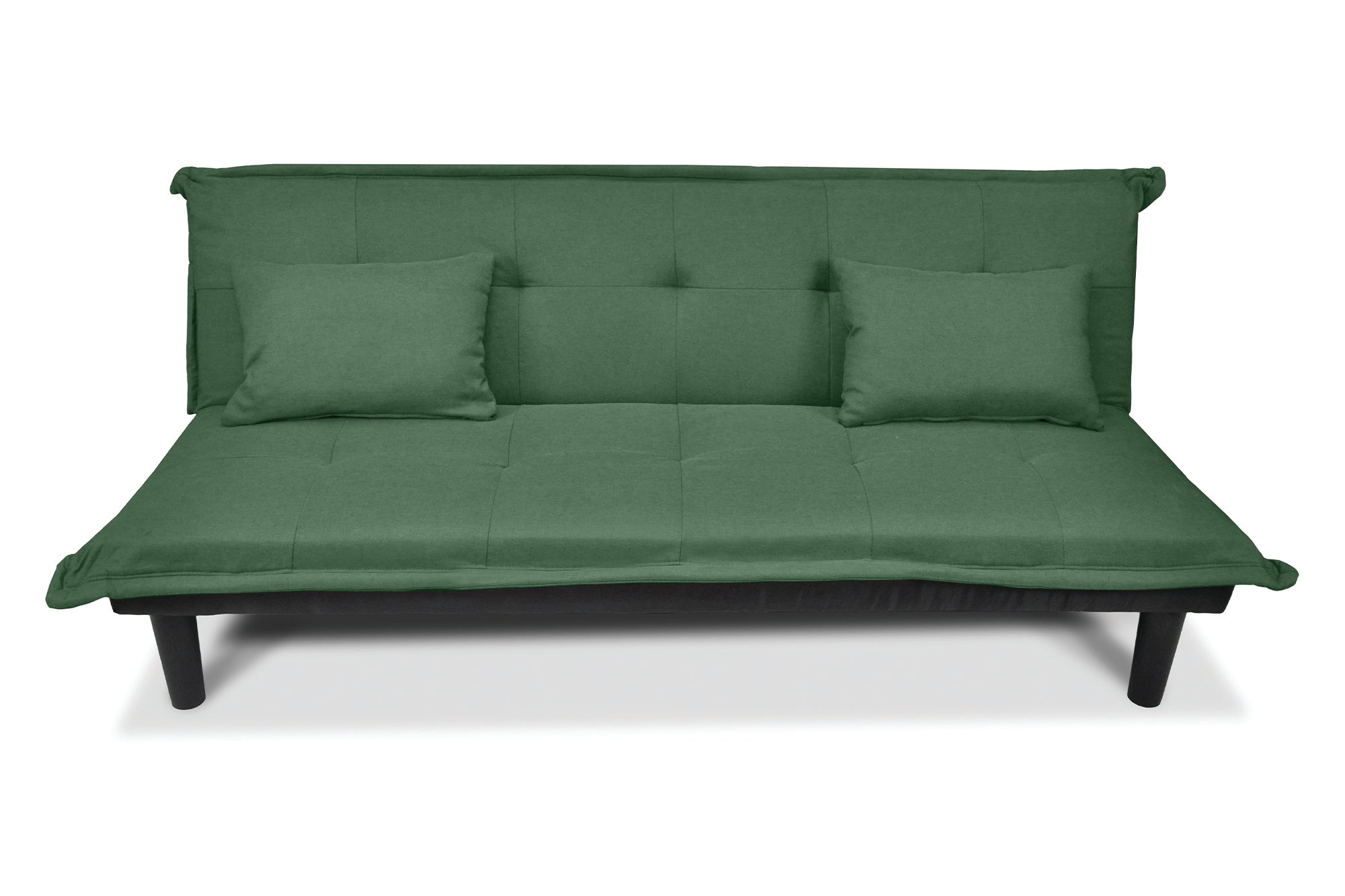 Divano letto clic clac, divanetto Russell in tessuto vellutato verde abete DL-RU38FB