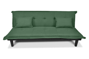 Divano letto clic clac, divanetto Russell in tessuto vellutato verde abete DL-RU38FB