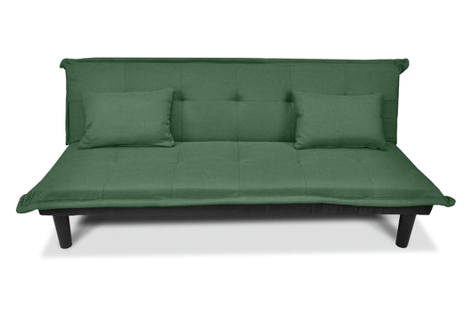Divano letto clic clac, divanetto Russell in tessuto vellutato verde abete DL-RU38FB