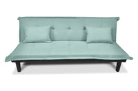 Divano letto clic clac, divanetto Russell in tessuto vellutato verde tiffany DL-RU20FB