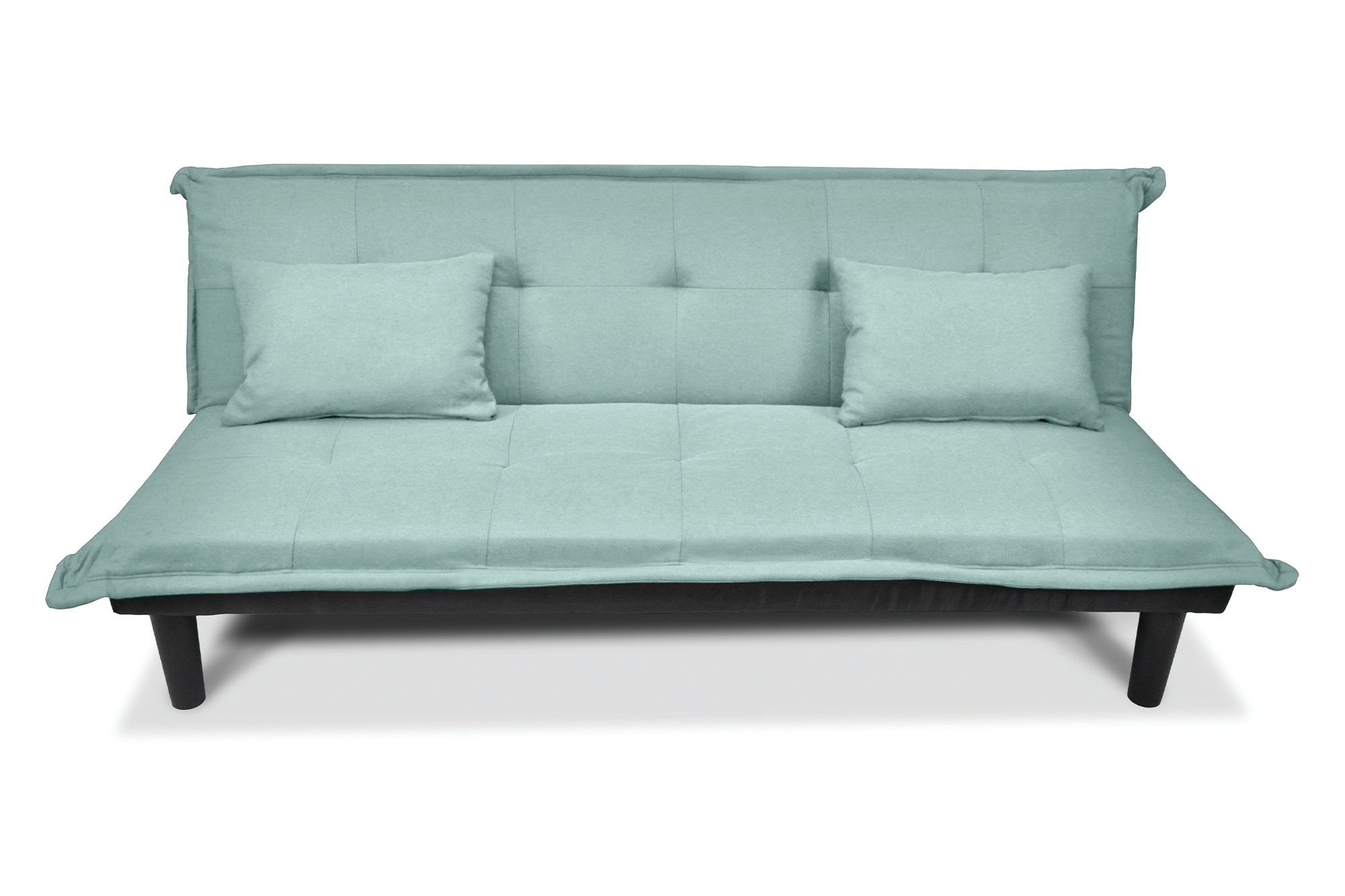 Divano letto clic clac, divanetto Russell in tessuto vellutato verde tiffany DL-RU20FB