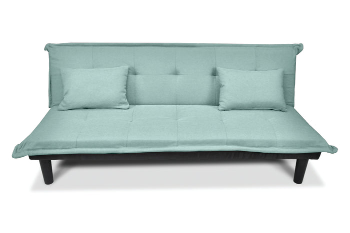 Divano letto clic clac, divanetto Russell in tessuto vellutato verde tiffany DL-RU20FB