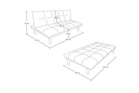 Divano letto clic clac, divanetto Russell in tessuto vellutato verde tiffany DL-RU20FB