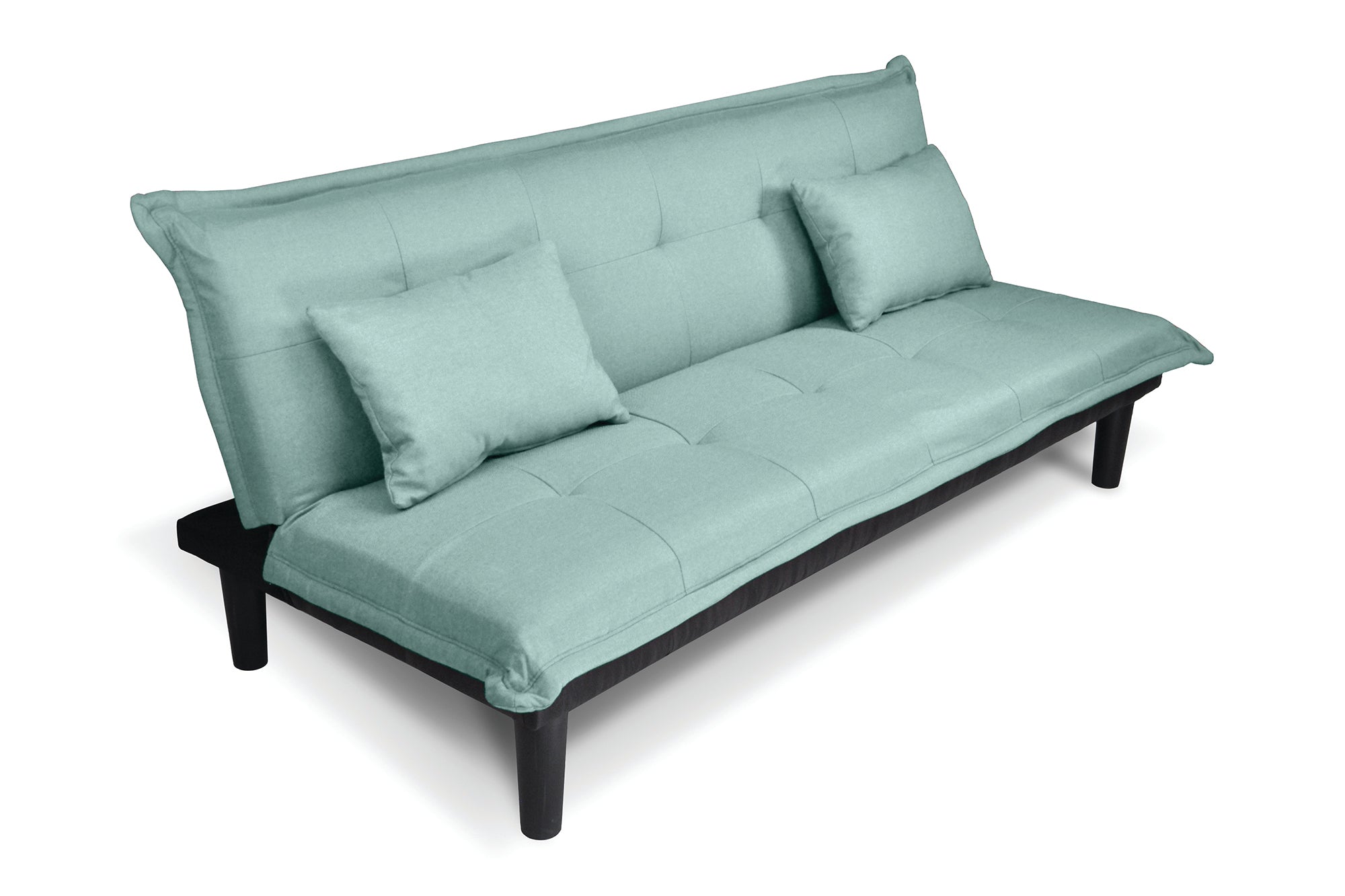 Divano letto clic clac, divanetto Russell in tessuto vellutato verde tiffany DL-RU20FB