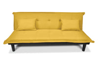 Divano letto clic clac, divanetto Russell in tessuto vellutato giallo DL-RU16FB