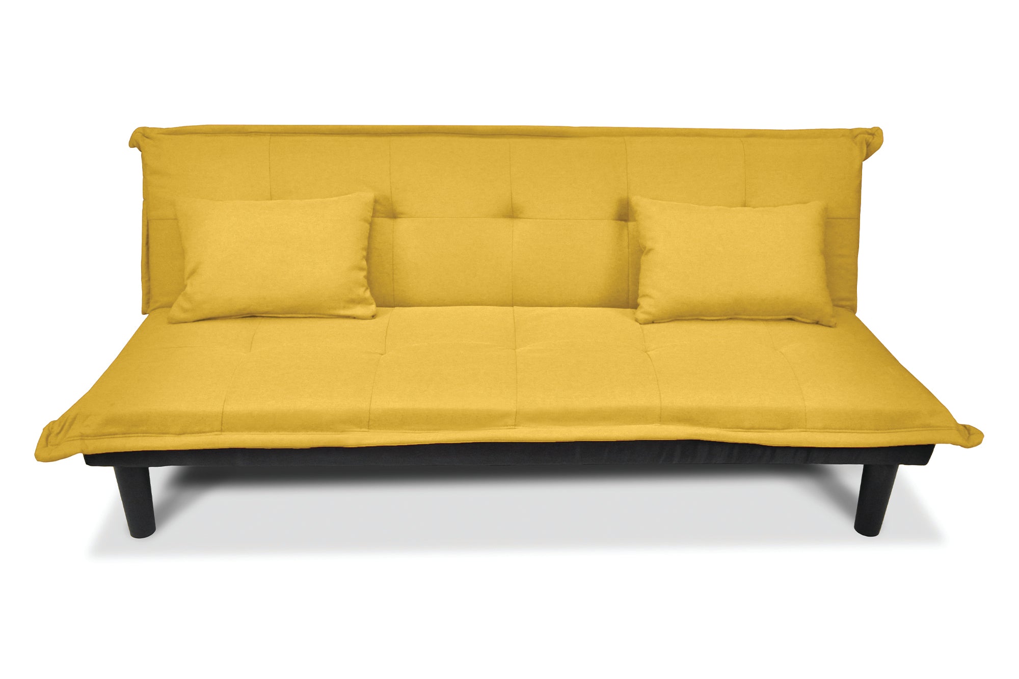 Divano letto clic clac, divanetto Russell in tessuto vellutato giallo DL-RU16FB