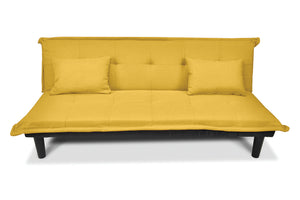 Divano letto clic clac, divanetto Russell in tessuto vellutato giallo DL-RU16FB
