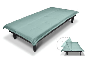 Divano letto clic clac, divanetto Russell in tessuto vellutato verde tiffany DL-RU20FB