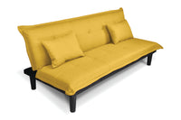 Divano letto clic clac, divanetto Russell in tessuto vellutato giallo DL-RU16FB