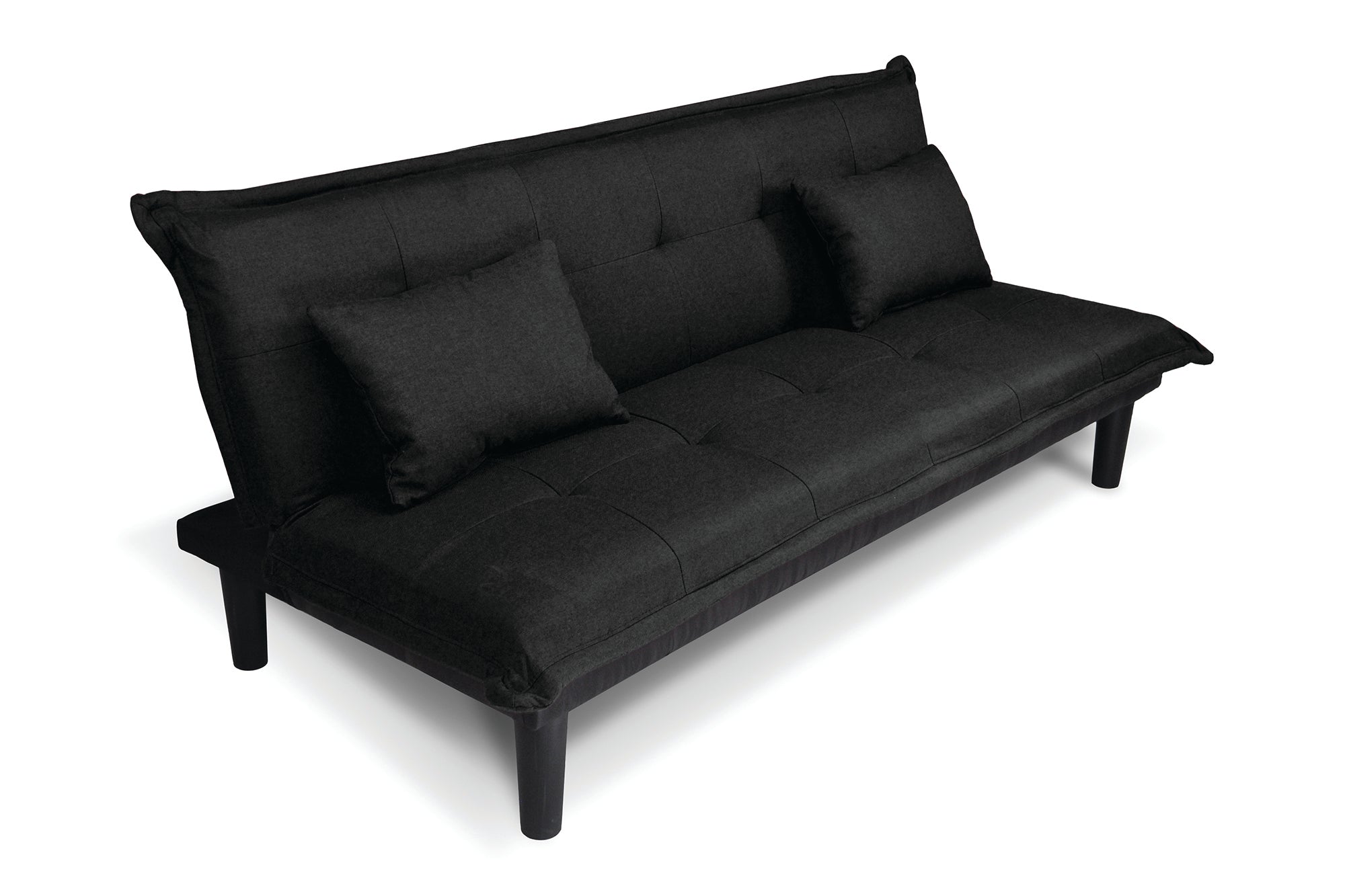 Divano letto clic clac, divanetto Russell in tessuto vellutato nero DL-RU10FB