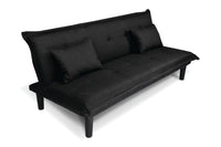 Divano letto clic clac, divanetto Russell in tessuto vellutato nero DL-RU10FB