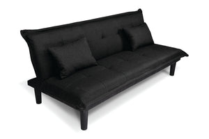 Divano letto clic clac, divanetto Russell in tessuto vellutato nero DL-RU10FB