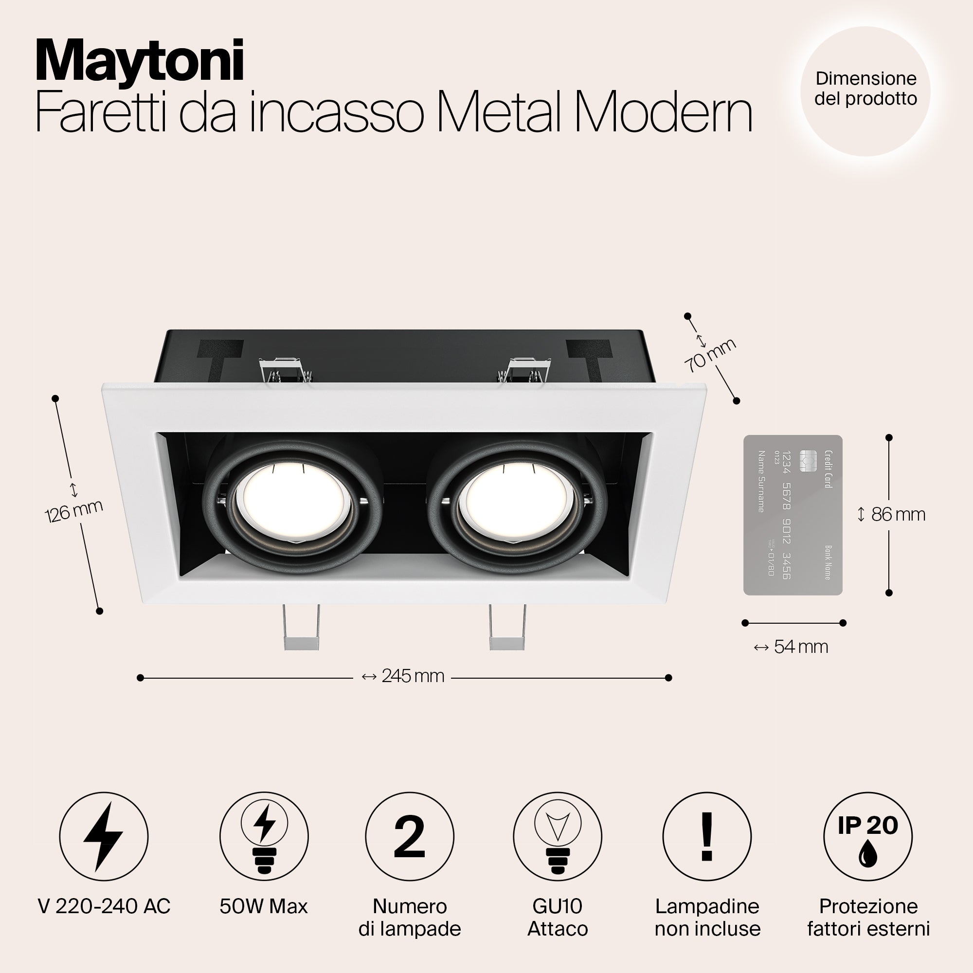 Una Lampada Da Incasso Dl008-2-02-W