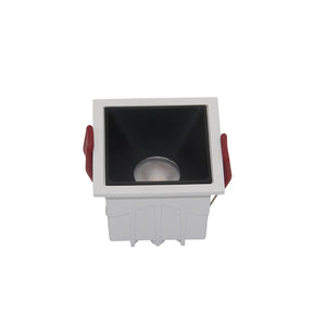 Faretto Incasso Moderno Alfa Led Alluminio Bianco Diffusore Nero Dimm.