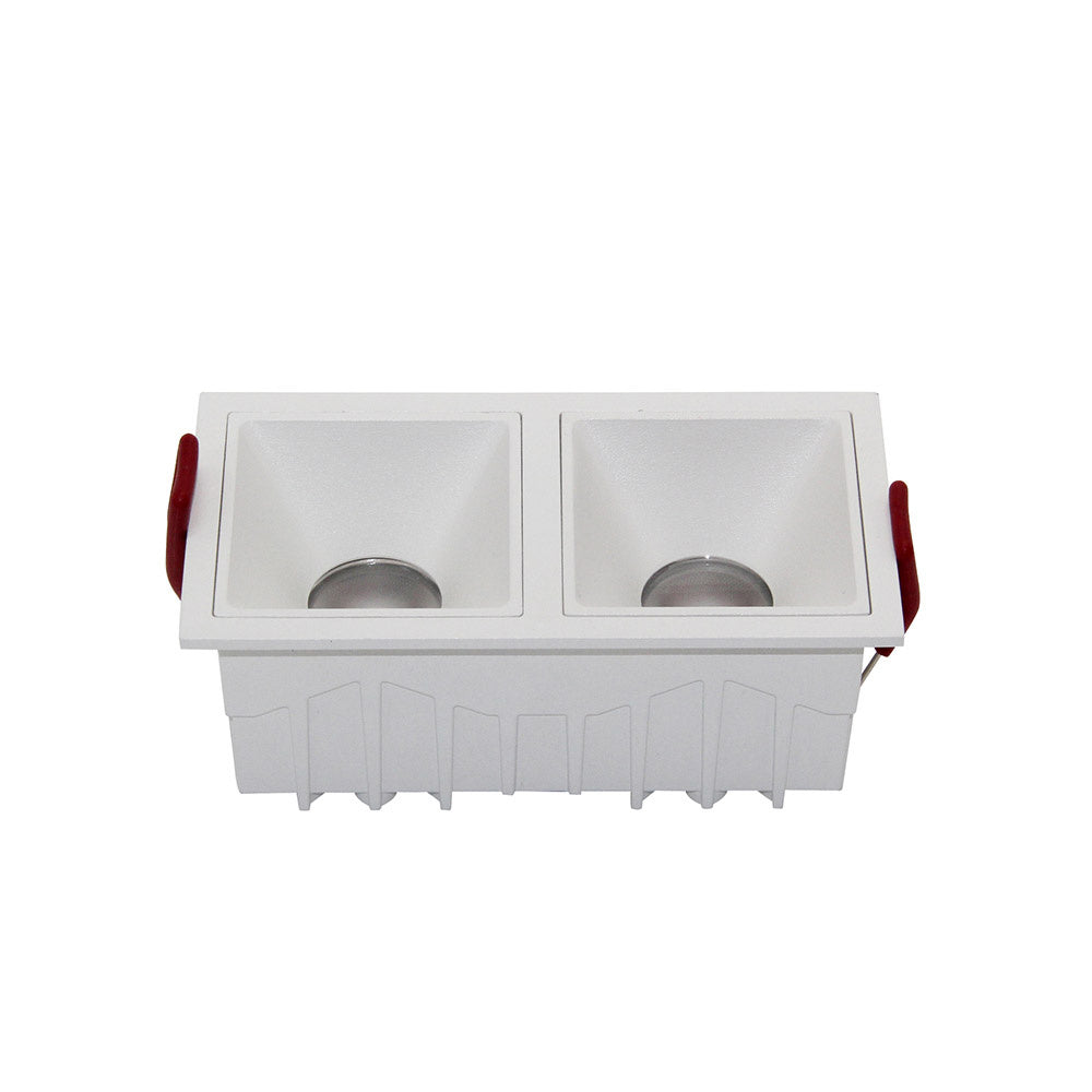 Doppio Faretto Da Incasso Moderno Alfa Led Alluminio Bianco