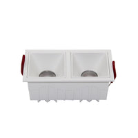 Doppio Faretto Da Incasso Moderno Alfa Led Alluminio Bianco