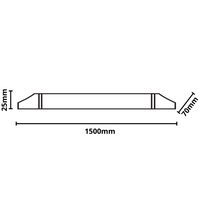 Plafoniera led 50 watt slim lineare batten 150 centimetri risparmio energetico temperatura 6000k
