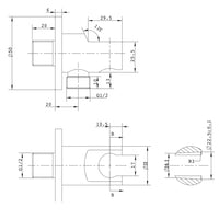 Ogomondo presa acqua tonda in ottone cromato con attacco doccetta *** confezione 1