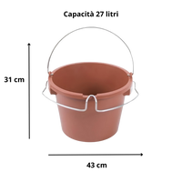 Secchio supporto porta attrezzi manico in acciaio 27 lt. utensili raimondi