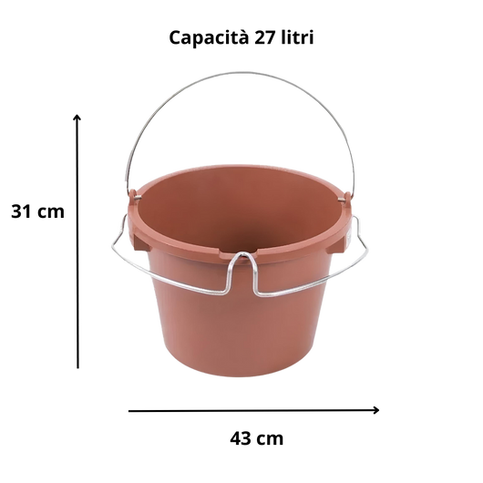 Secchio supporto porta attrezzi manico in acciaio 27 lt. utensili raimondi