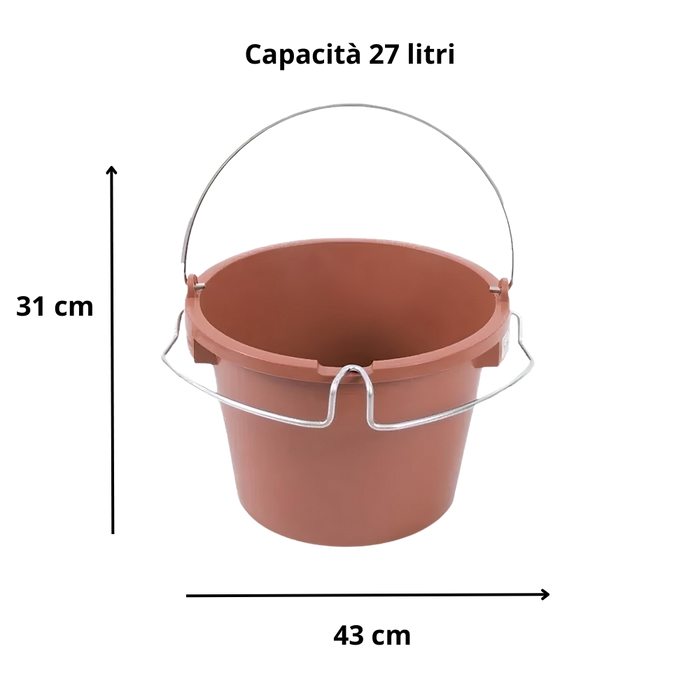 Secchio supporto porta attrezzi manico in acciaio 27 lt. utensili raimondi