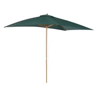 Ombrellone 2x3 m da Giardino in Legno Laccato e Bambù con Copertura Rimovibile, Verde Scuro