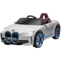 Macchina Elettrica per Bambini 3-6 Anni con Licenza BMW con Telecomando, Clacson e Fari, 115x67x45 cm, Bianca